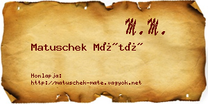 Matuschek Máté névjegykártya